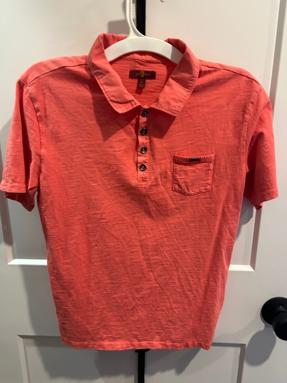 Boys Coral Short-Sleeve Polo Shirt with Chest Pocket 7 For All Mankind